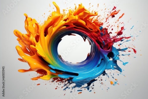 vibrant paint splash circle