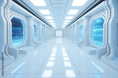Spacecraft passageway organic white design