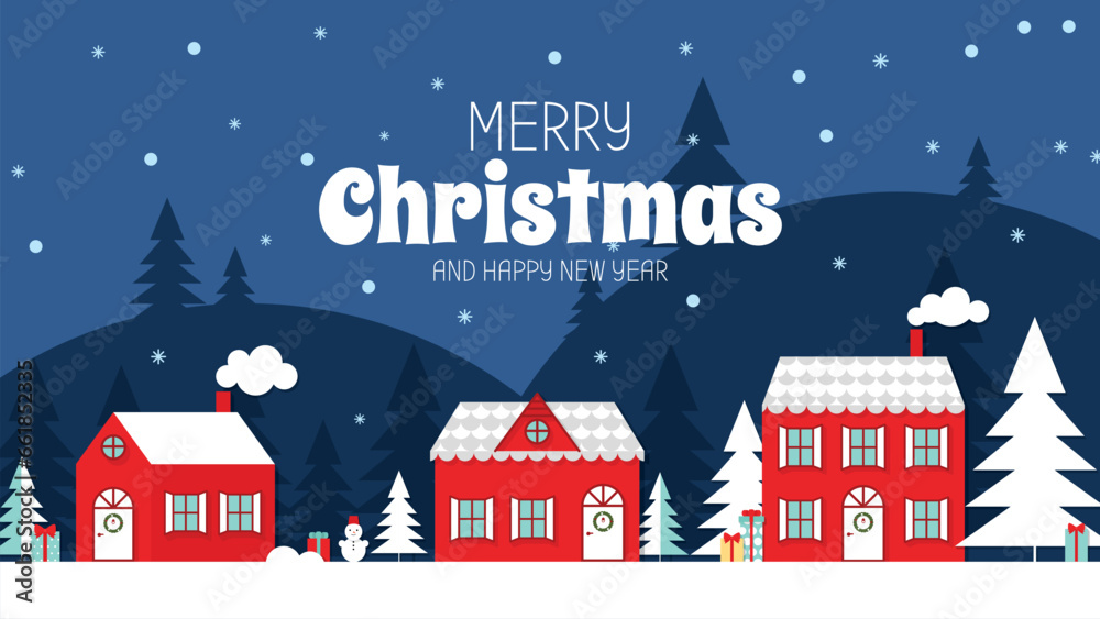 Christmas or New Year background, card, poster, etc. Vector illustration