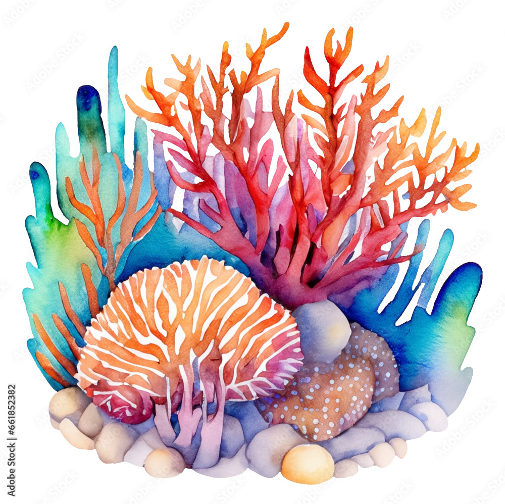 Koralowce rafa koralowa ilustracja - obrazy, fototapety, plakaty 