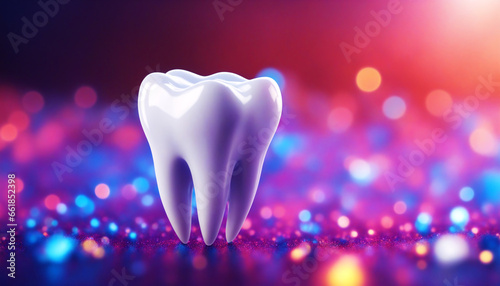 Healthy Smile Spotlight Glossy Tooth Amid Colorful Tones