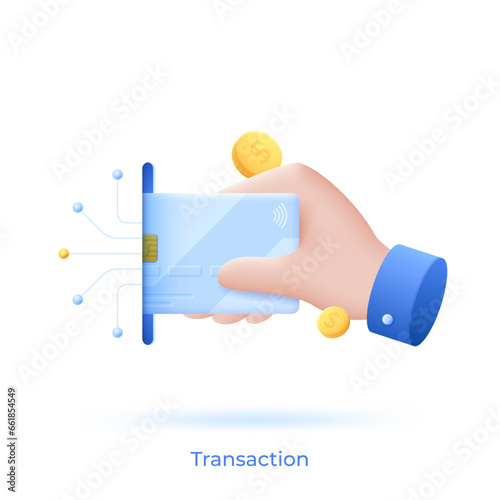 3d cartoon icon. Banking vector illustration