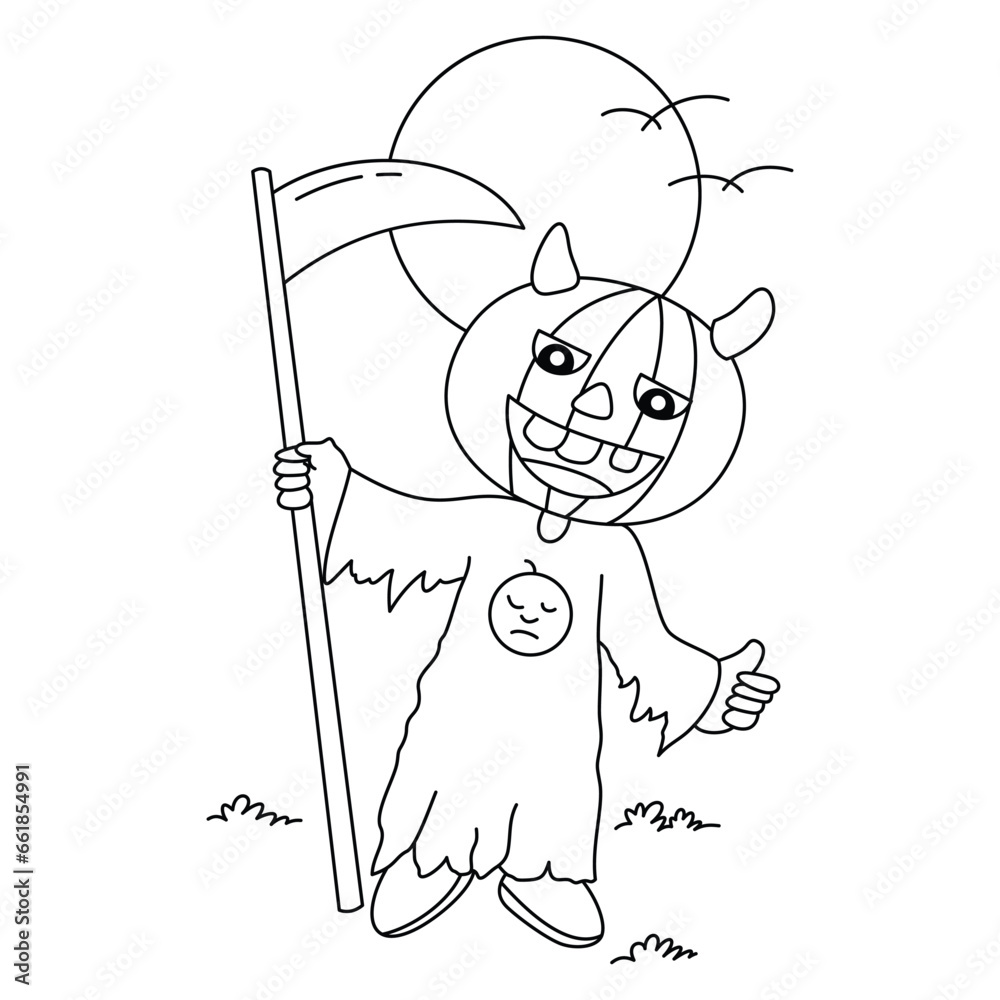 Obraz premium Hand drawn kawaii coloring book illustration 