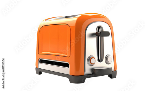 3D Cartoon Single Toaster Image on isolated background