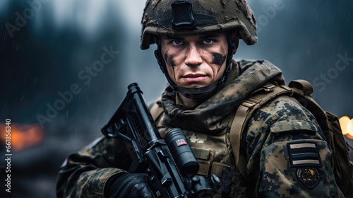 A soldier in a special military uniform