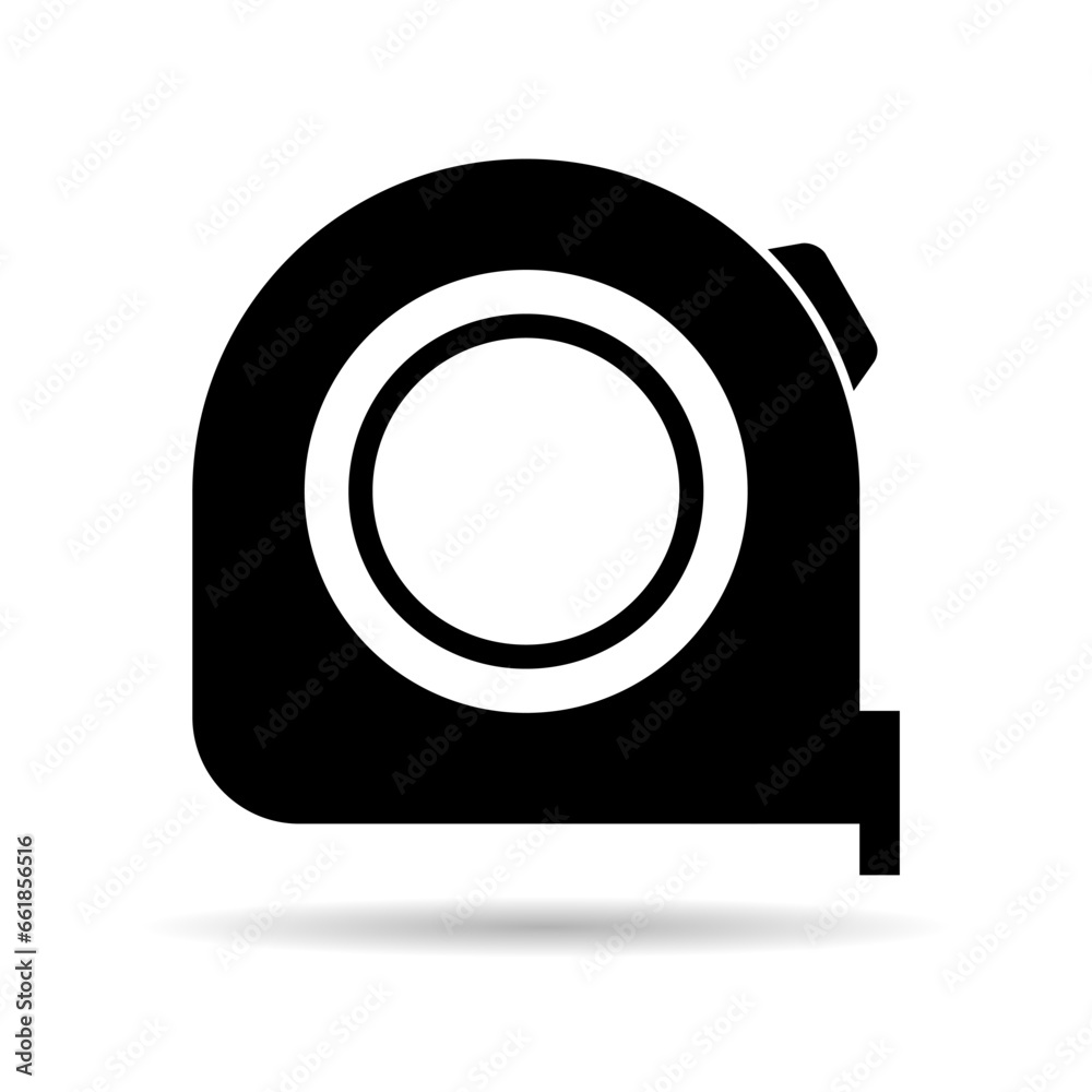 Measurement tape icon shadow, measure tool concept design symbol, instrument flat vector illustration Measurement tape icon shadow, measure tool concept design symbol, instrument flat vector illustration