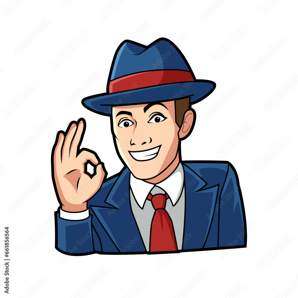 Illustration of a Man Flashing a Thumbs Up While Holding Dollar Bills