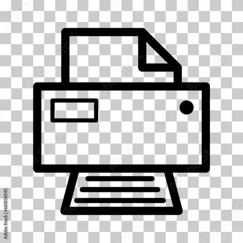 Printer document web icon, printout machine technology flat sign vector illustration