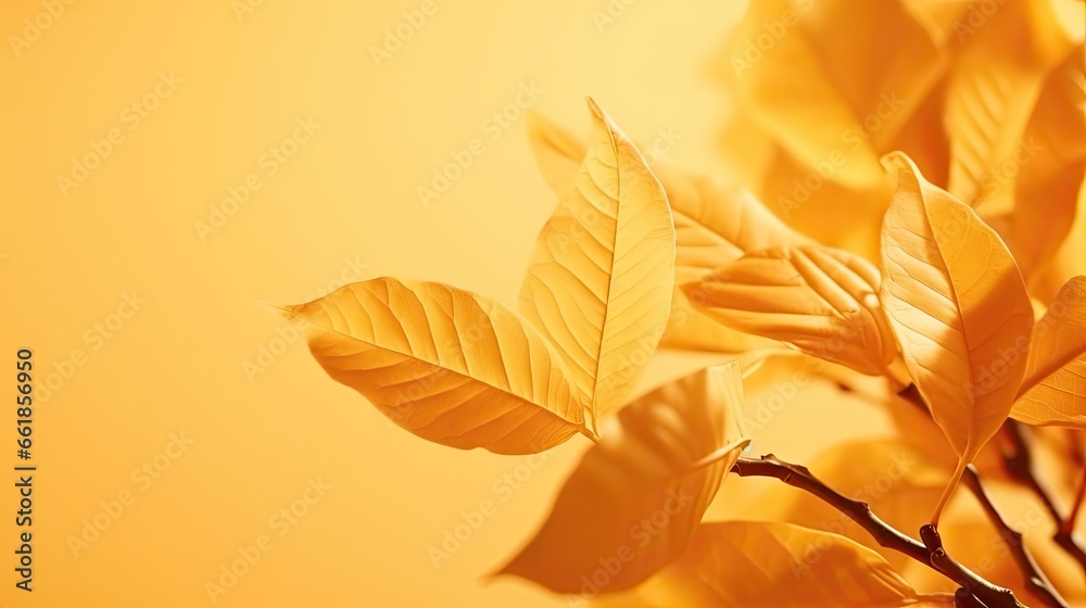 Beautiful autumn leaves. foliage on yellow background Beautiful autumn leaves. foliage on yellow background