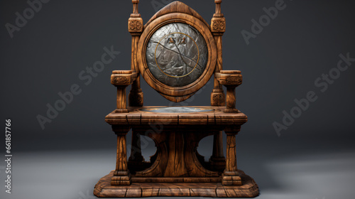 Throne old wood ancient hourglass