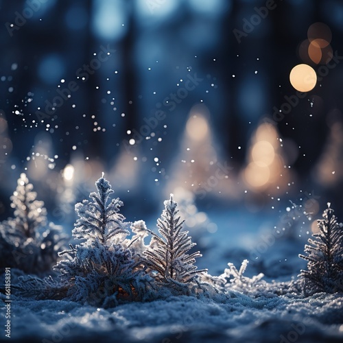 Beautiful winter background image of frosted spruc