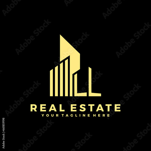 LL Initials Real Estate Logo Vector Art  Icons  and Graphics