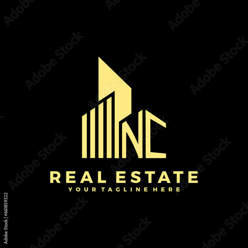 NC Initials Real Estate Logo Vector Art Icons and Graphics