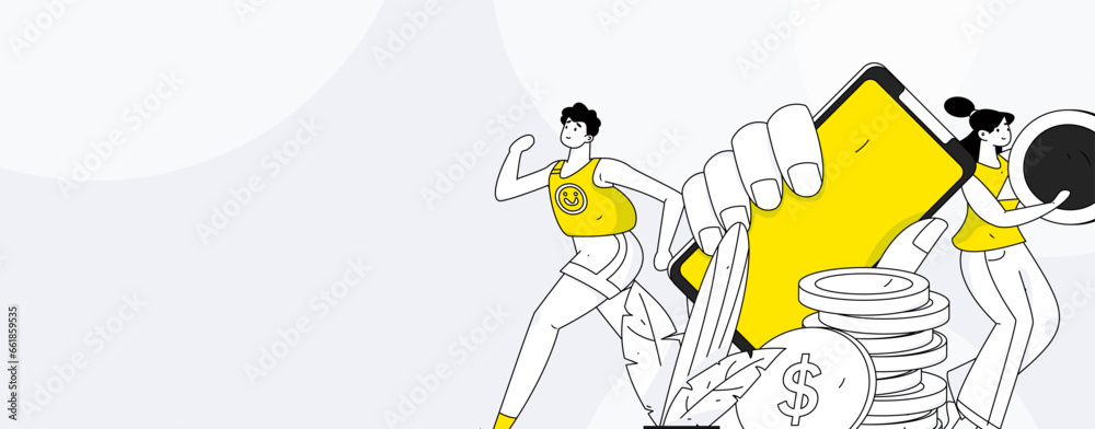 Internet financial management investment flat vector concept operation hand drawn illustration
Internet financial management investment flat vector concept operation hand drawn illustration