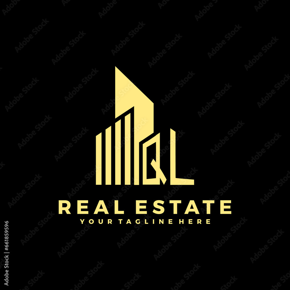 QL Initials Real Estate Logo Vector Art  Icons  and Graphics