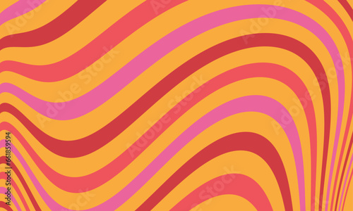 Abstract Vintage Retro 60s 70s Aesthetic Pattern Background Wave Shape Vinyl LP Illustration Vector Hippie Wall Decoration Wallpaper