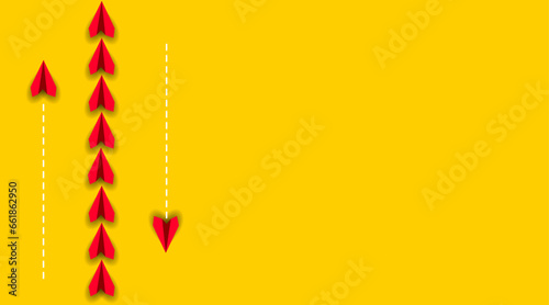red plane is flying towards success, overcoming obstacles.Overcoming obstacles idea concept	
