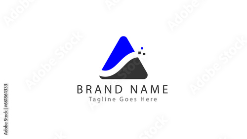 business logo design, tech logo, vector logo, A letter logo, abstract logo, triangle logo