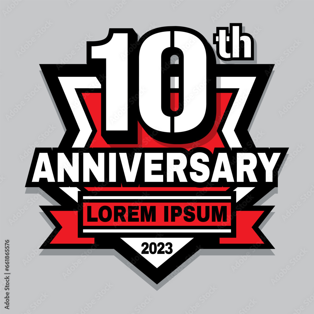 custom made wallpaper toronto digital10th Anniversary Badge Logo. Vector Illustration