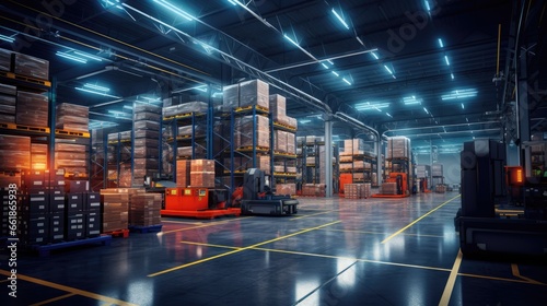 Futuristic digital warehouse