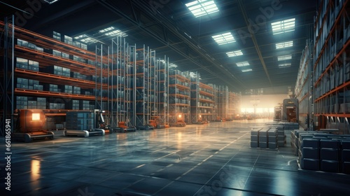 Futuristic digital warehouse
