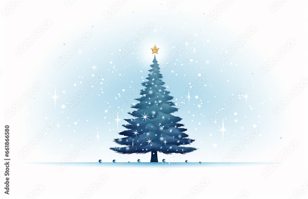 christmas tree icon with background background and star