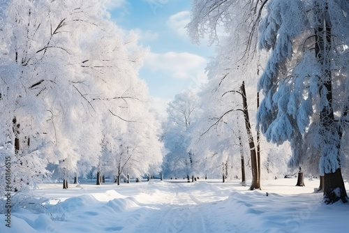 snow covered trees © Natural beauty 