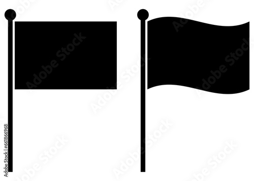 旗のシルエット アイコン 黒