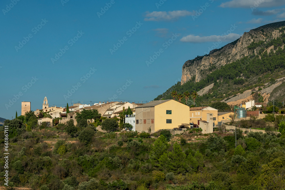 Townscape of old town of Almudaina, Costa Blanca,Alicante, Spain - stock photo