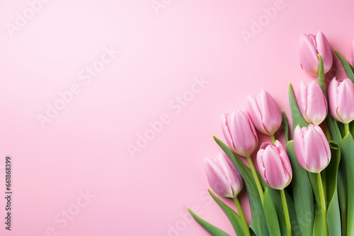 Easter floral pink spring blossom tulip nature green flower fresh decoration