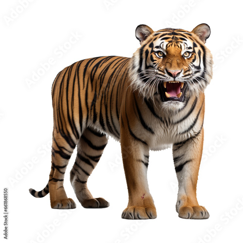 Tiger isolated on white transparent background