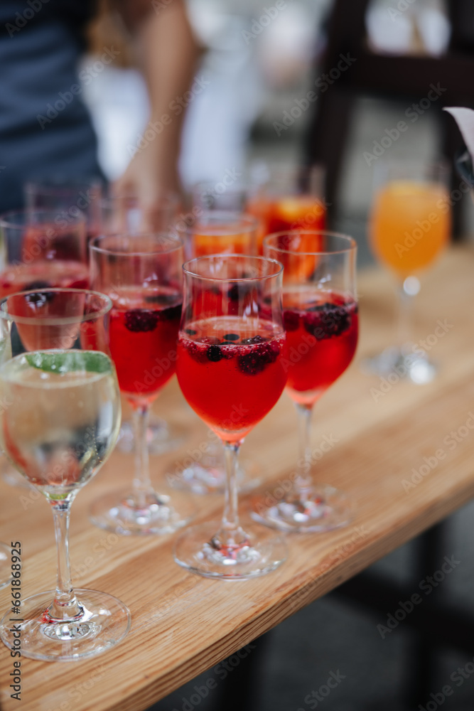 Fancy drinks at a wedding reception in Germany Fancy drinks at a wedding reception in Germany