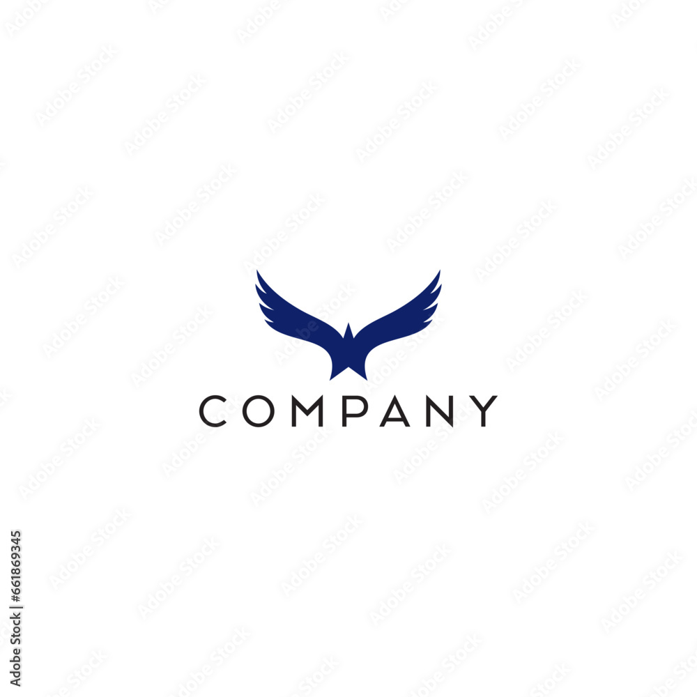Fototapeta premium Wings hawk eagle fly bird Logo Design, Brand Identity, flat icon, monograph, business, editable, eps, royalty free image, corporate brand, creative