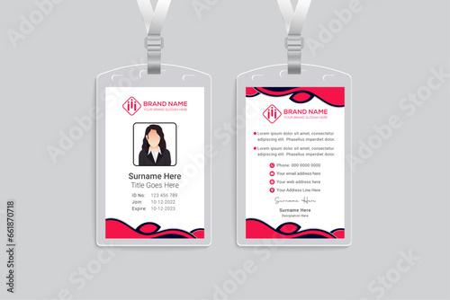 Heart with cardiograph id card design