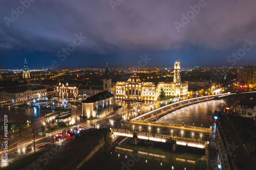 Oradea romania tourism aerial a breathtaking night view of a historic European city