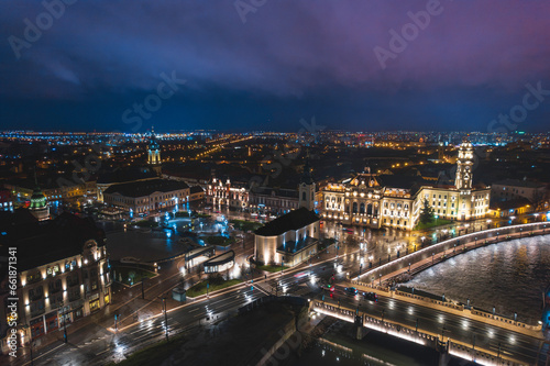 Oradea romania tourism aerial a stunning aerial view of a historic European city illuminated at night