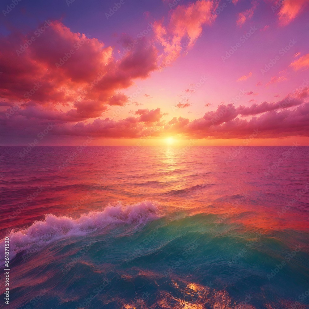 A wonderful view of the sunrise over the sea