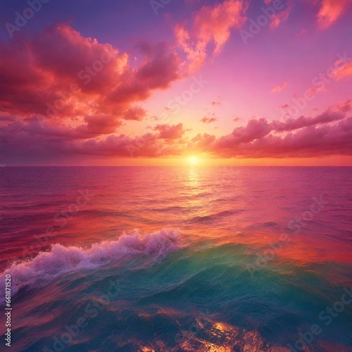 A wonderful view of the sunrise over the sea © عبدالرحمن جدا