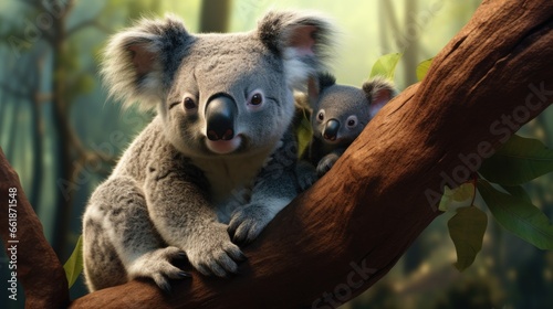 Baby Koala With Mom