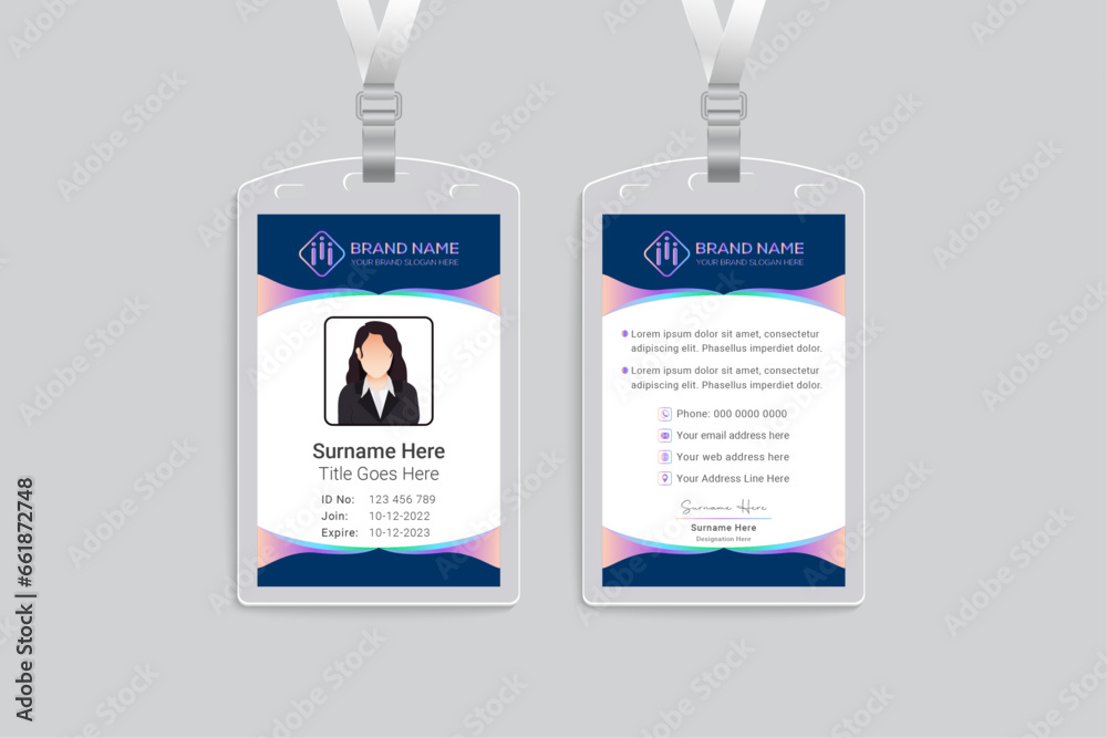 Fototapeta premium Creative id card mockup
