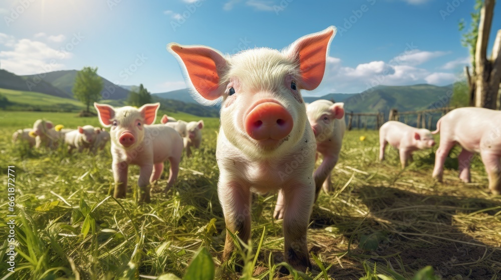 Obraz premium Piglets at the domestic farm
