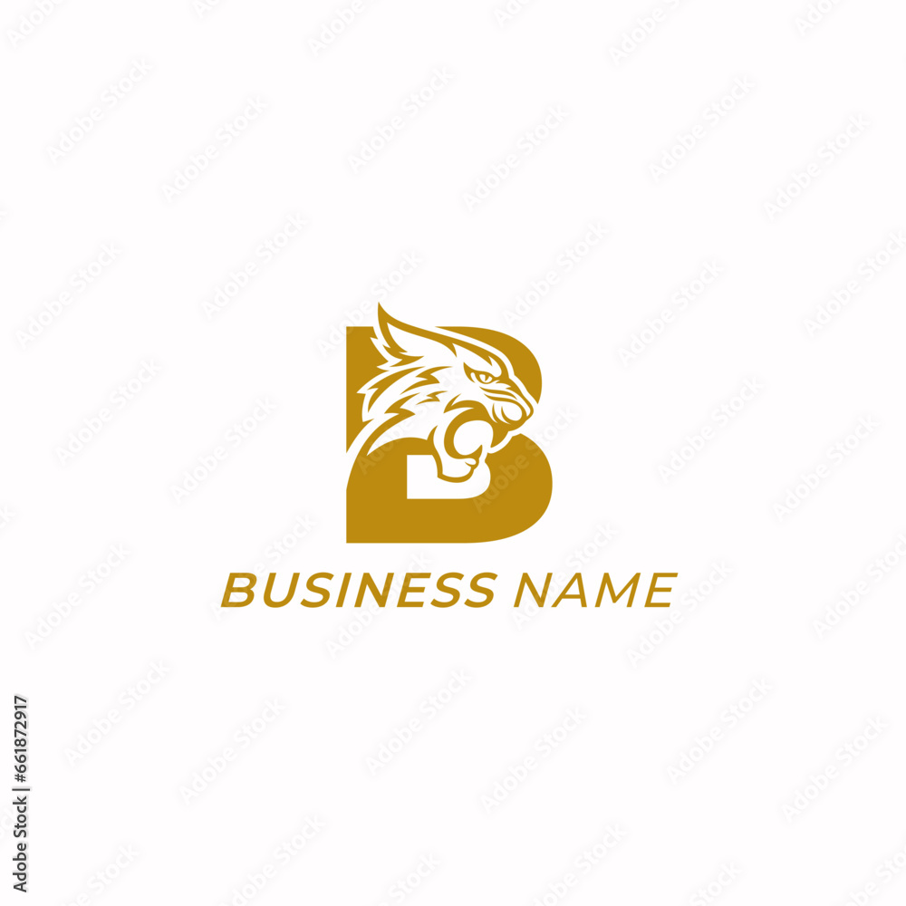 design logo combine letter B and head tiger