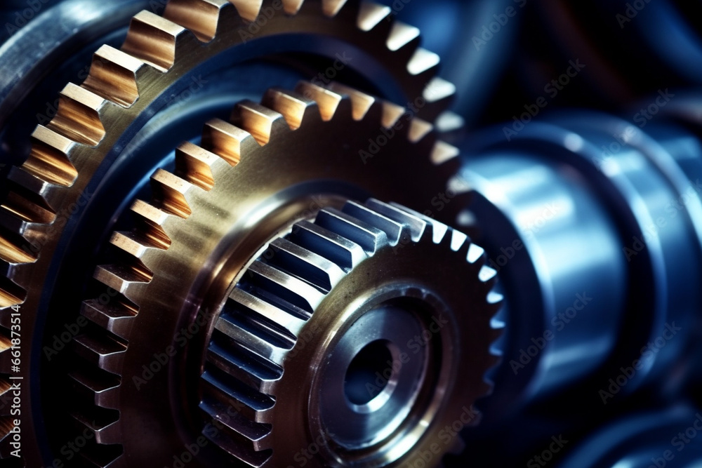 Fototapeta premium Close up of a gear stainless steel
