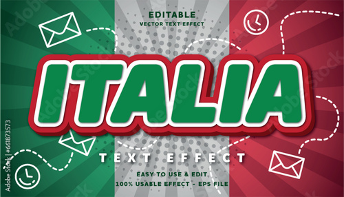 italia editable text effect with modern and simple style