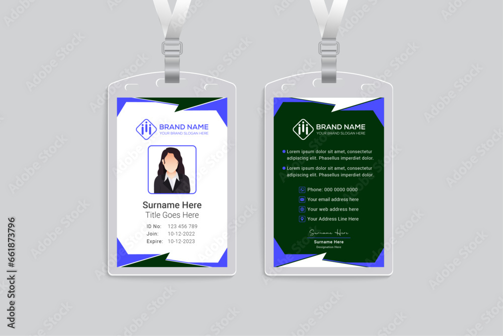 id card template design id card template design