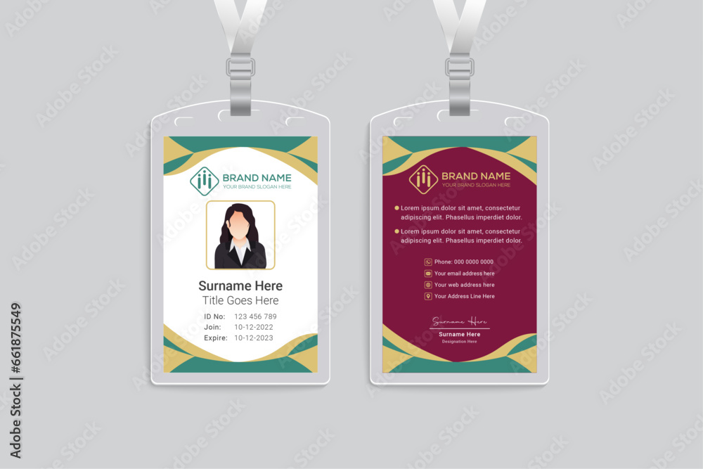 Gradient golden luxury id card template Gradient golden luxury id card template