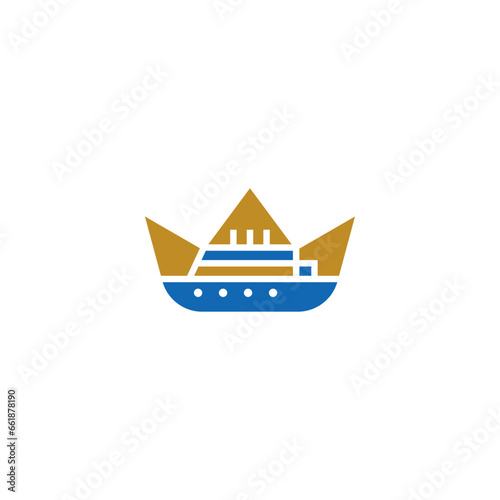 Royal ship logo design concept.
