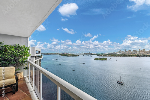 View from apartment condo in Miami Beach Florida