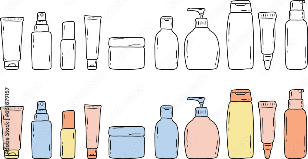 Obraz premium Set Of Skincare Bottle