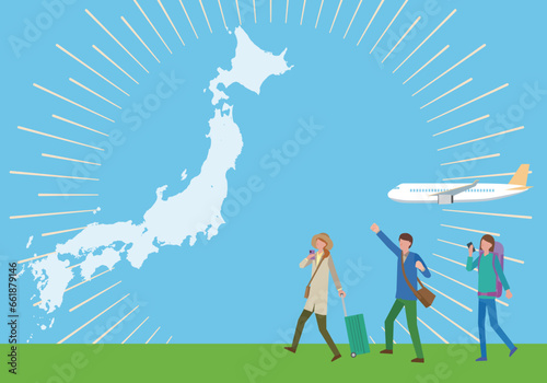 日本国内旅行フレームイラスト